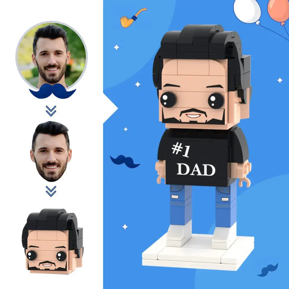 Gepersonaliseerd Brickfiguur – Op maat gemaakt cadeau voor vaderdag