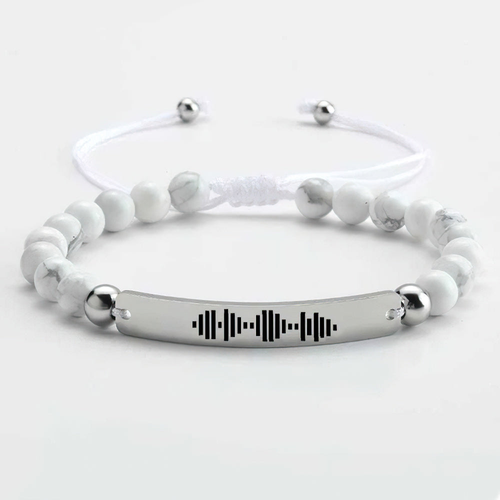 Armband met Muziekcode en Kralen – Gepersonaliseerd Cadeau