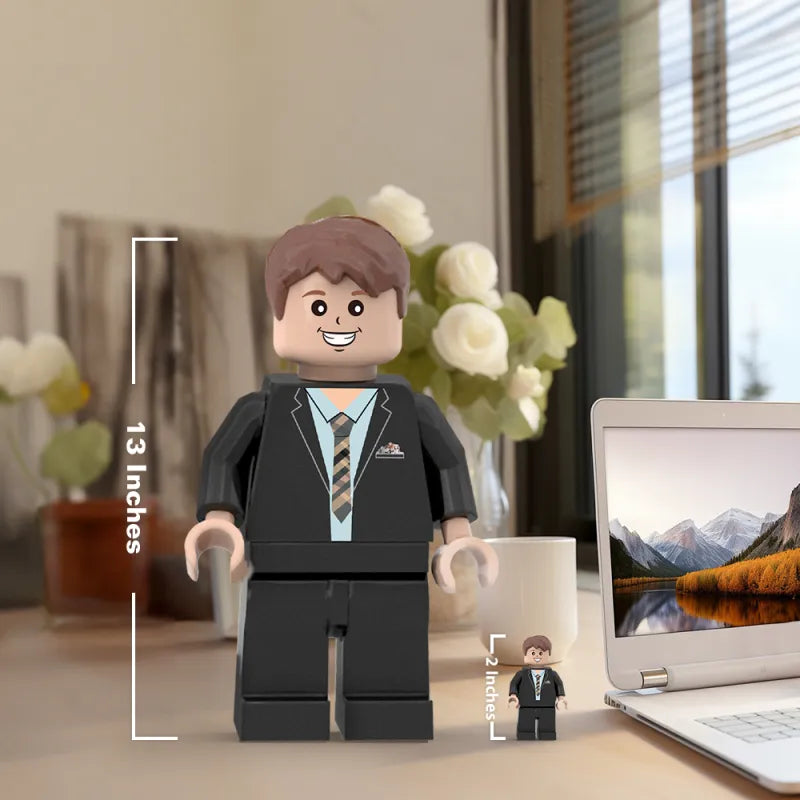 3D Geprinte Gepersonaliseerde Reuzen-Minifiguur – Verander Jouw Foto in een Uniek Miniatuurbeeld