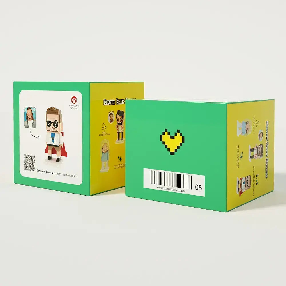 Halloween pompoen jongen brickfiguur gepersonaliseerd.