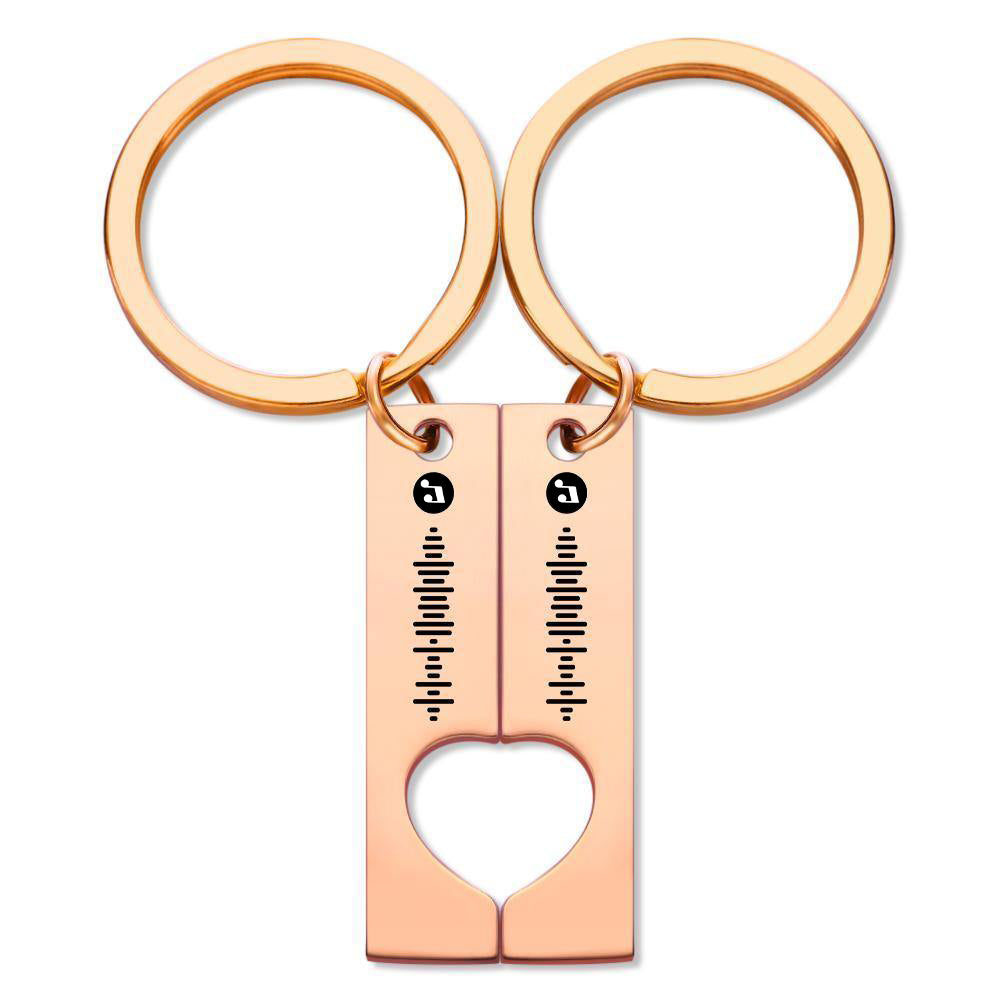 Hart Sleutelhanger met Muziekcode – Gepersonaliseerd Vriendschapscadeau