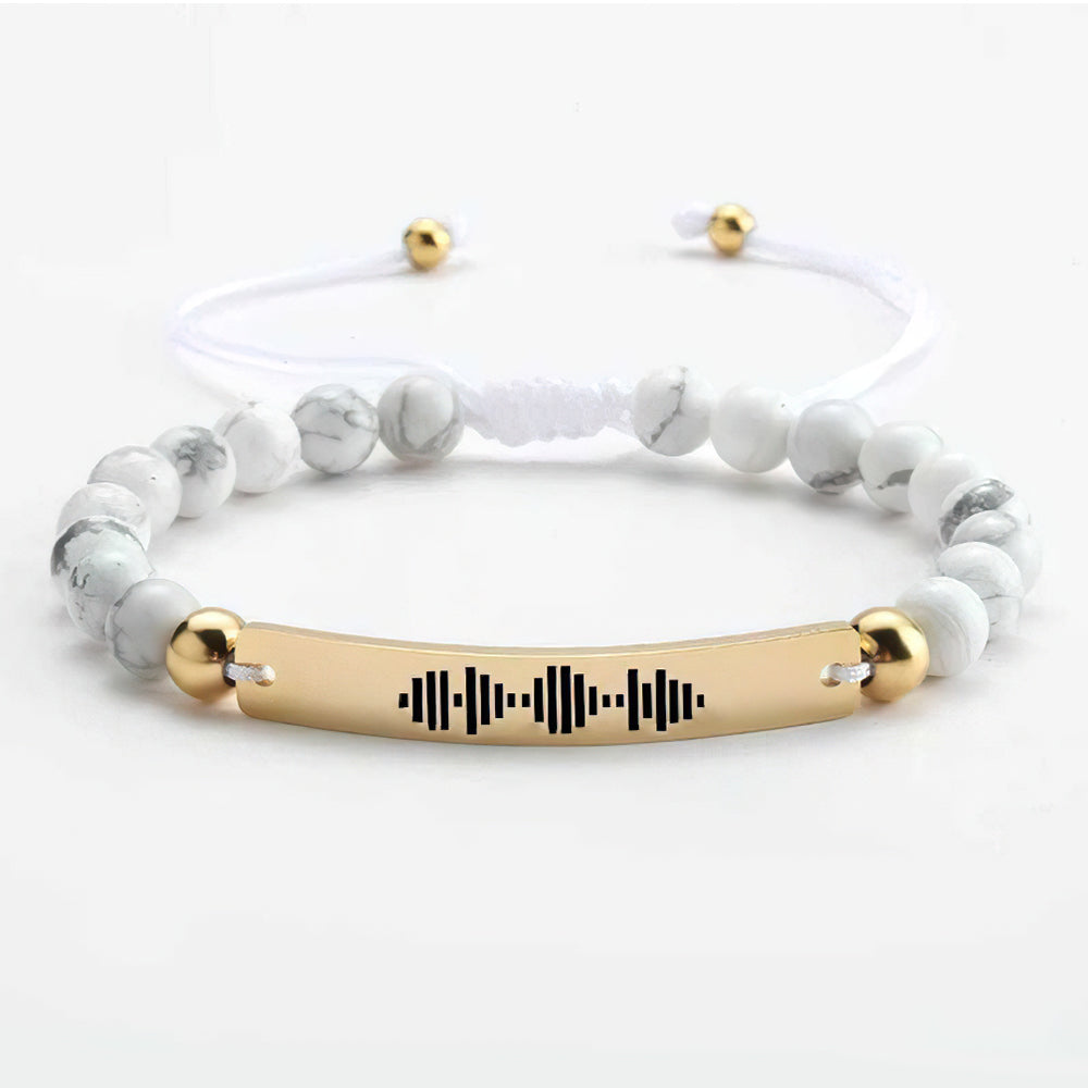 Armband met Muziekcode en Kralen – Gepersonaliseerd Cadeau