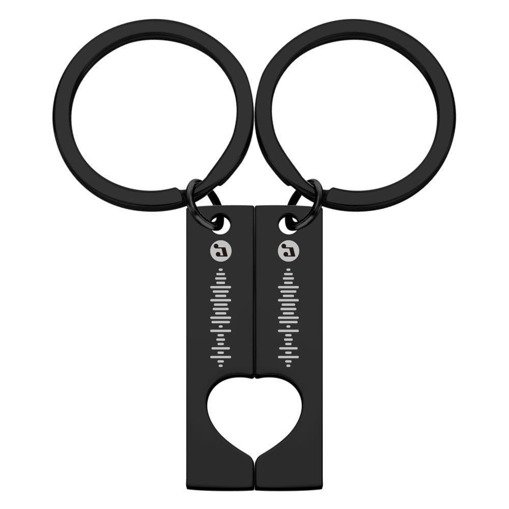 Hart Sleutelhanger met Muziekcode – Gepersonaliseerd Vriendschapscadeau