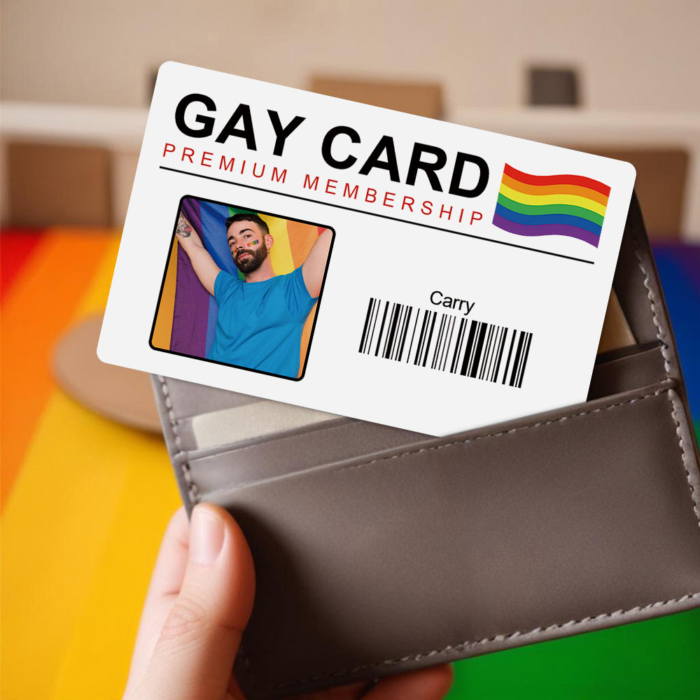 Uniek Gay Pride Aandenken, Perfect Cadeau voor LGBT Vrienden - Gepersonaliseerde Foto & Naam Wallet Card
