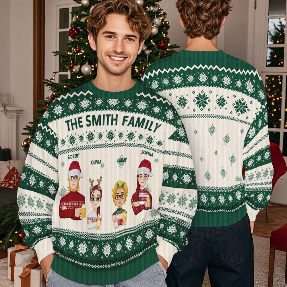 Gepersonaliseerde Foute Kersttrui voor Volwassenen – Unisex Sweater