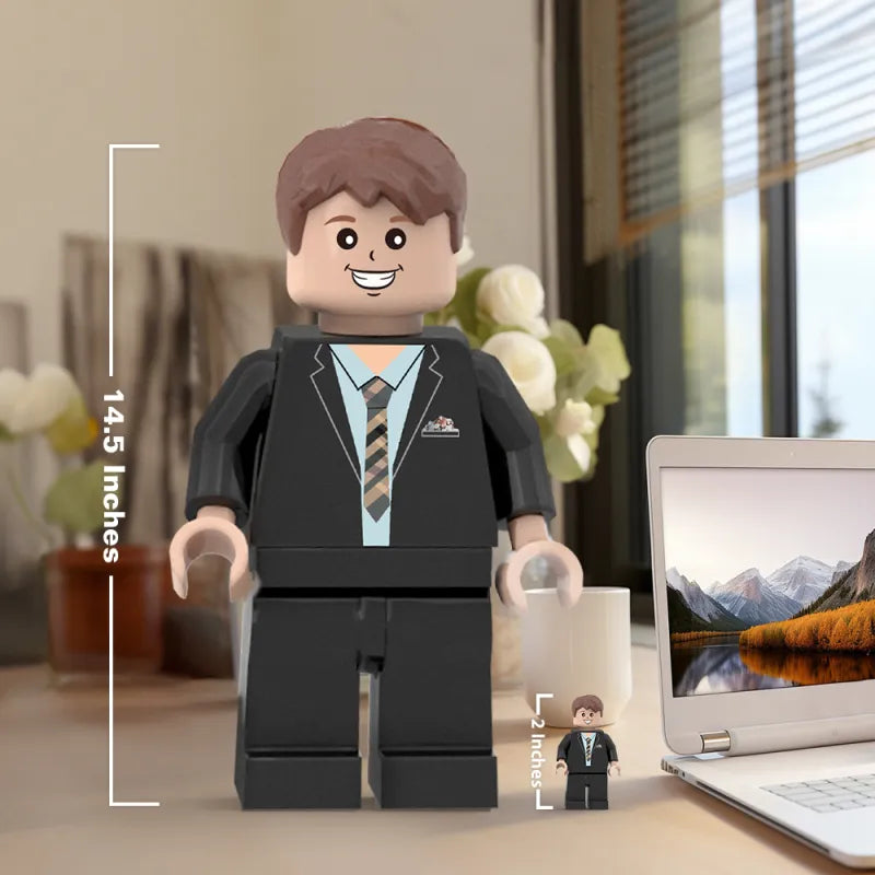 3D Geprinte Gepersonaliseerde Reuzen-Minifiguur – Verander Jouw Foto in een Uniek Miniatuurbeeld