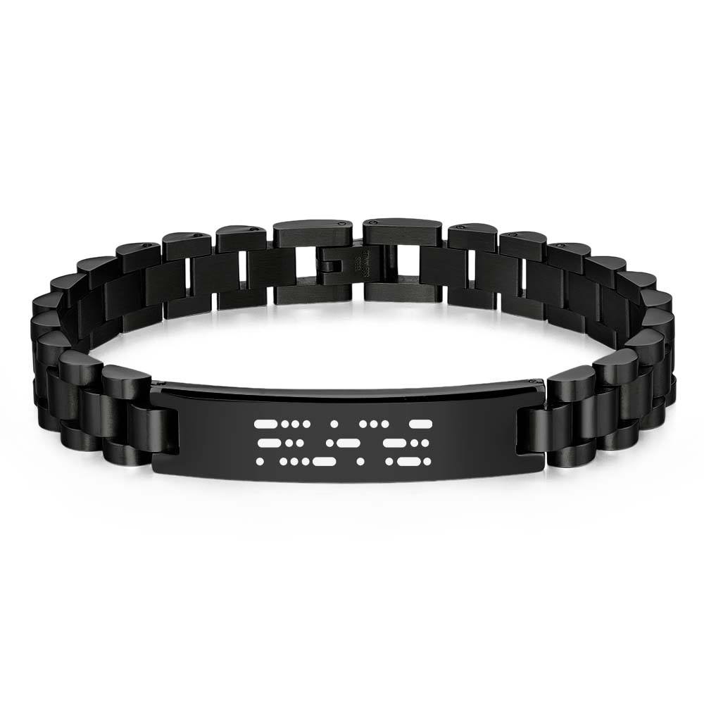 Gepersonaliseerde Morsecode herenarmband