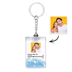 Gepersonaliseerde Sleutelhanger met Foto & Scanbare Muziekcode – Verlichte Quicksand Sleutelhanger, Uniek Cadeau