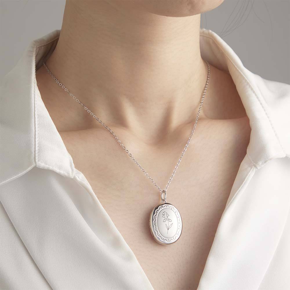 Gepersonaliseerde Geboortebloem Hanger met Foto