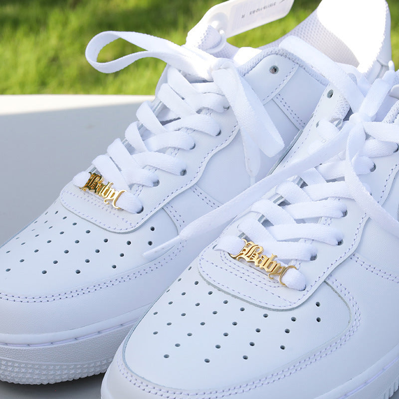 Gepersonaliseerde Metalen Schoenveter Charms met Naam | 2 stuks