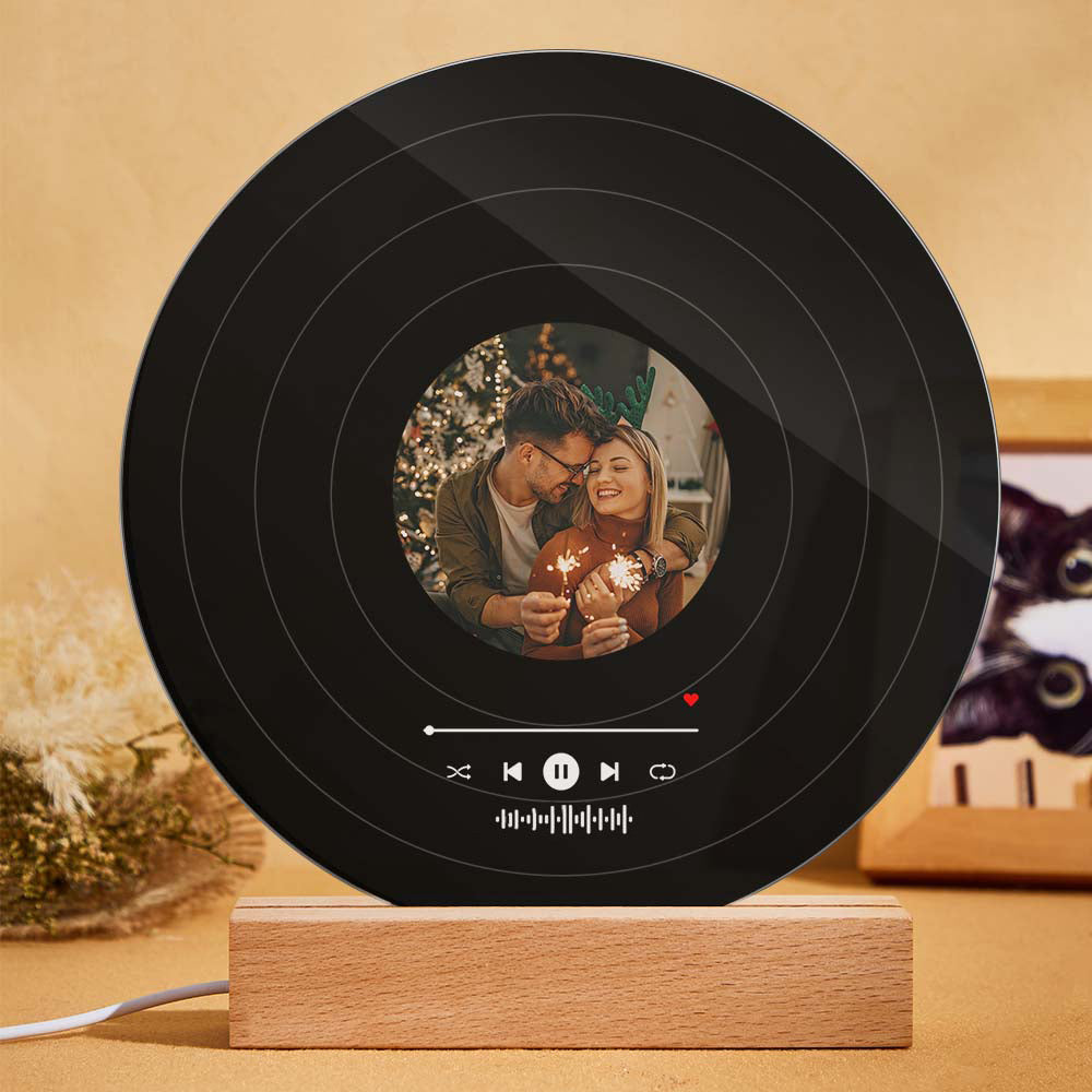 Acryl Muziekcode Lamp – Vinyl Record Nachtlamp