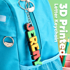 3D Cartoon Sleutelhanger met Naamplaatje – Gepersonaliseerd Schoolcadeau