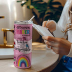 Gepersonaliseerde 600ml Apple Pencil Beker met Rietje – Schoolcadeau voor Leraren