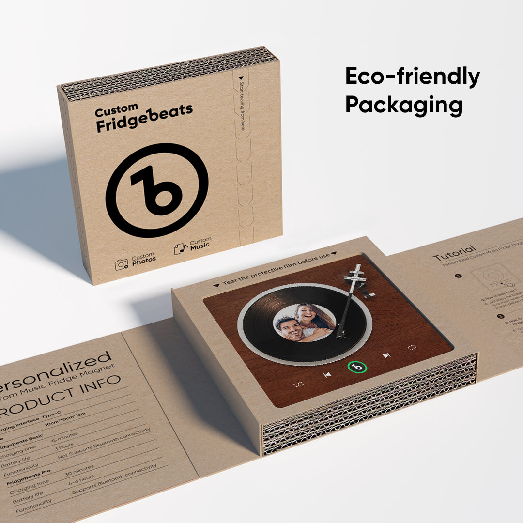 Muziek Koelkastmagneet in Platenspeler Stijl – Gepersonaliseerd Cadeau