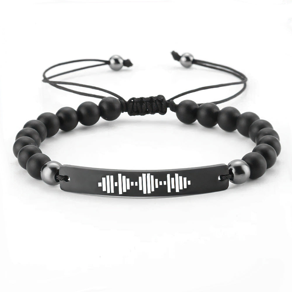 Armband met Muziekcode en Kralen – Gepersonaliseerd Cadeau