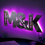 Gepersonaliseerde Koppel Letter Spiegel met Verlichting – Aanpasbare Wanddecoratie