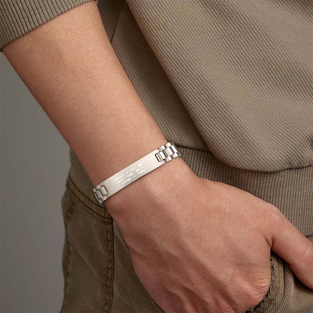 Gepersonaliseerde Morsecode herenarmband