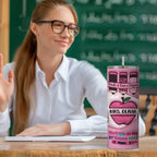 Gepersonaliseerde 600ml Apple Pencil Beker met Rietje – Schoolcadeau voor Leraren