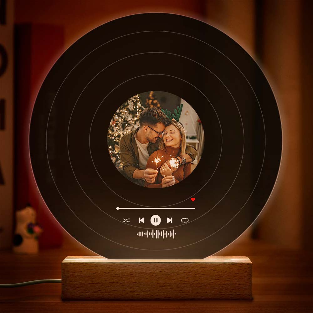 Acryl Muziekcode Lamp – Vinyl Record Nachtlamp