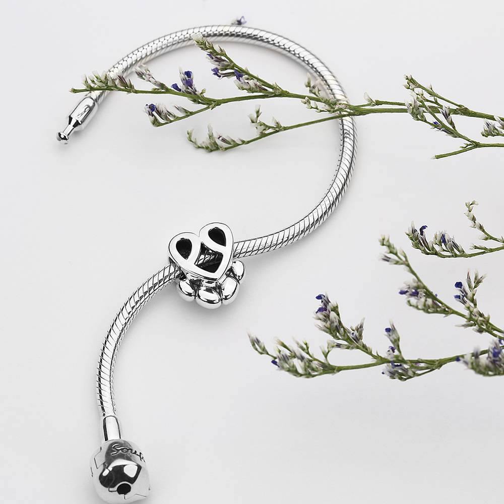 Pootafdruk Foto Bedel – 925 Sterling Zilver, Gepersonaliseerd Huisdier Sieraad