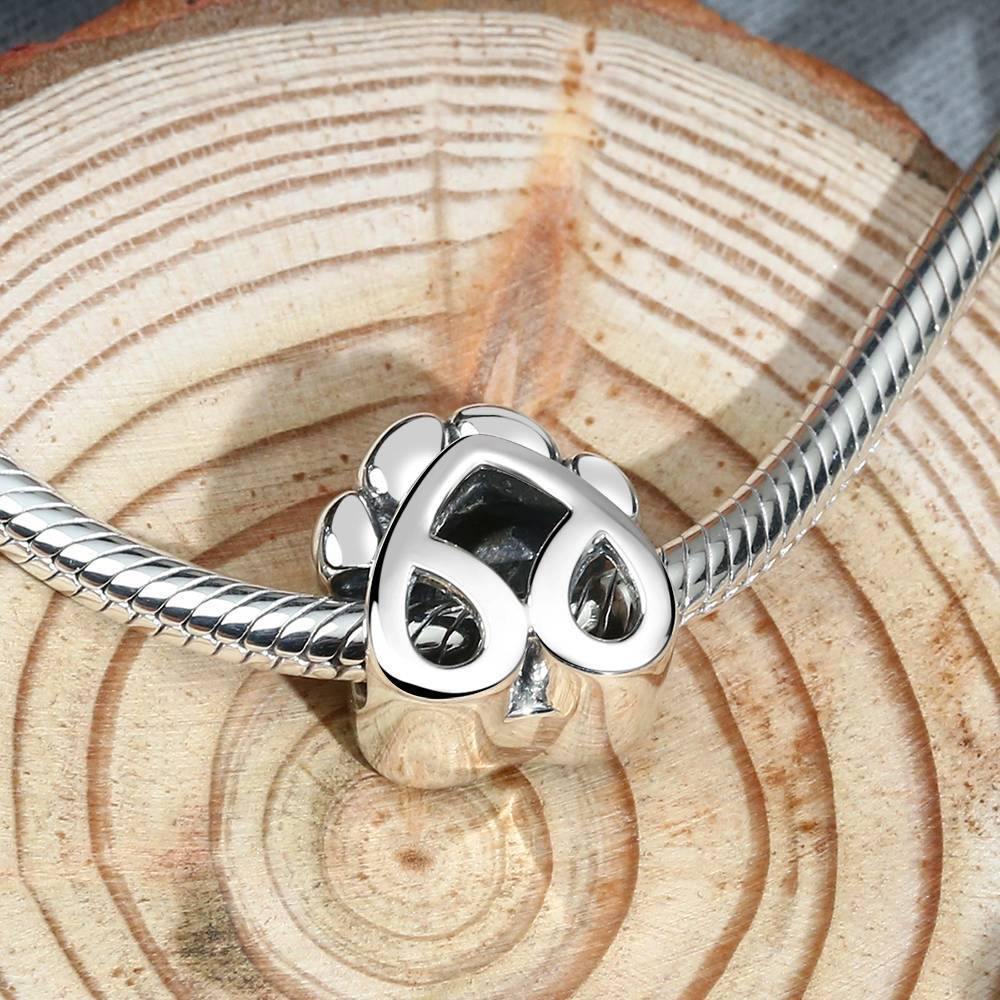 Pootafdruk Foto Bedel – 925 Sterling Zilver, Gepersonaliseerd Huisdier Sieraad