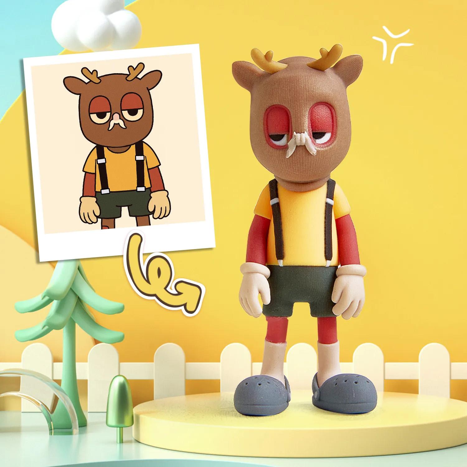 Gepersonaliseerd 3D Mini Beeldje van jouw fantasie, tekening of knuffel