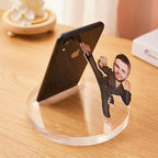 Gepersonaliseerde Acryl Telefoonhouder met Foto – Unieke en Grappige Smartphone Standaard
