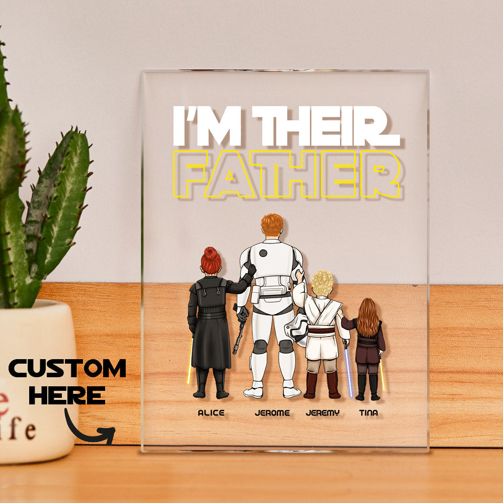 I Am Their Father” Nachtlamp – Gepersonaliseerd Vaderdagcadeau