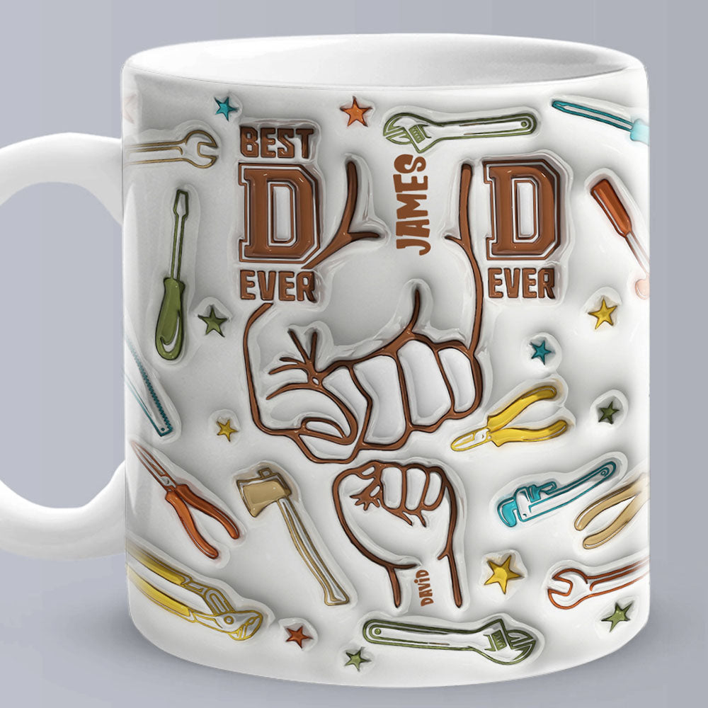 Gepersonaliseerde Mok met Namen (1–6 Kinderen) – Vaderdagcadeau