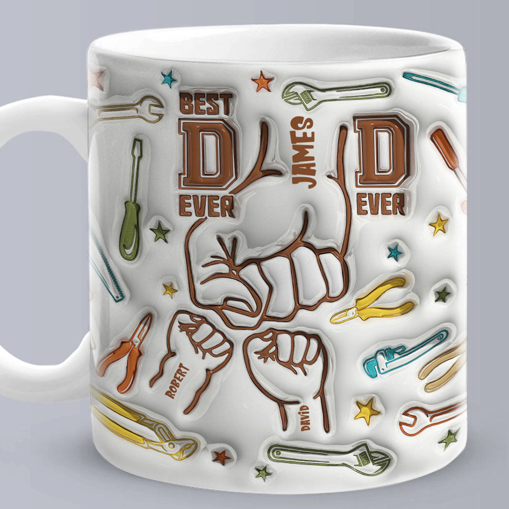 Gepersonaliseerde Mok met Namen (1–6 Kinderen) – Vaderdagcadeau