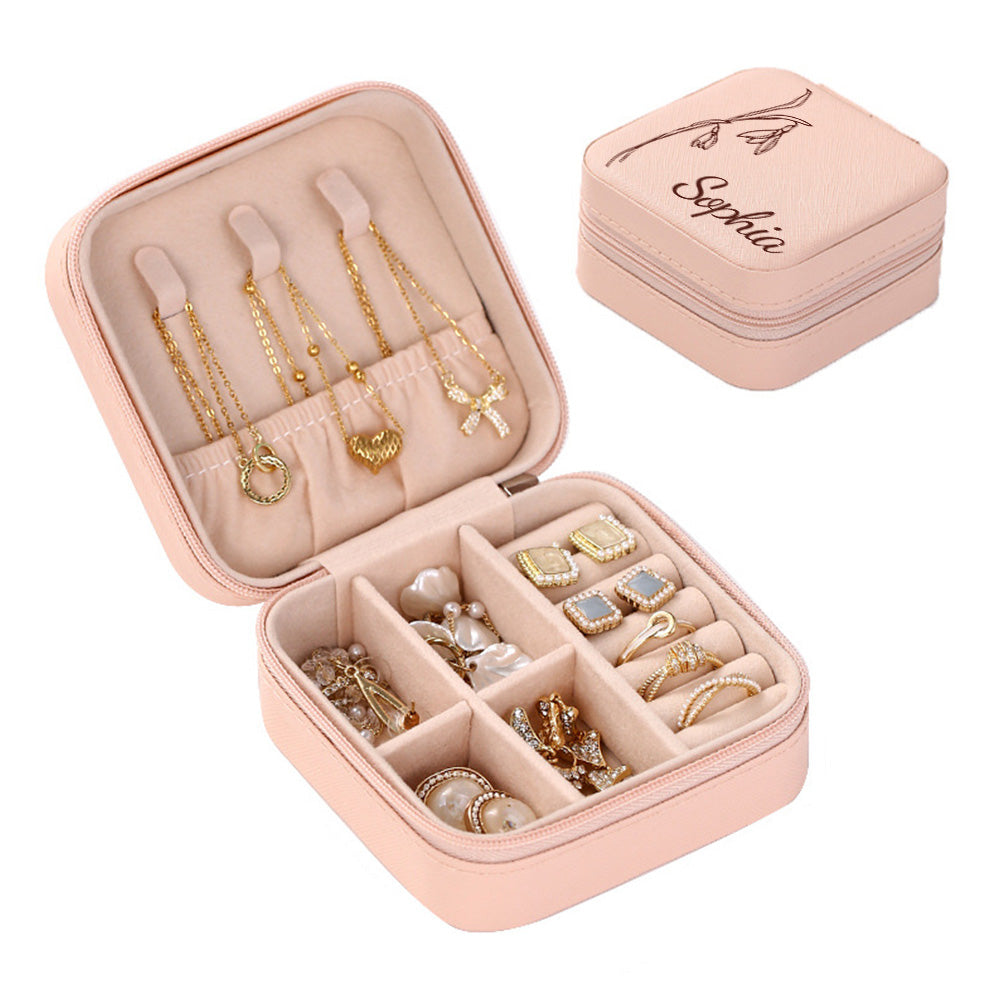 Gepersonaliseerde Sieradendoos met Geboortebloem – Unieke Opbergdoos & Cadeau voor Haar