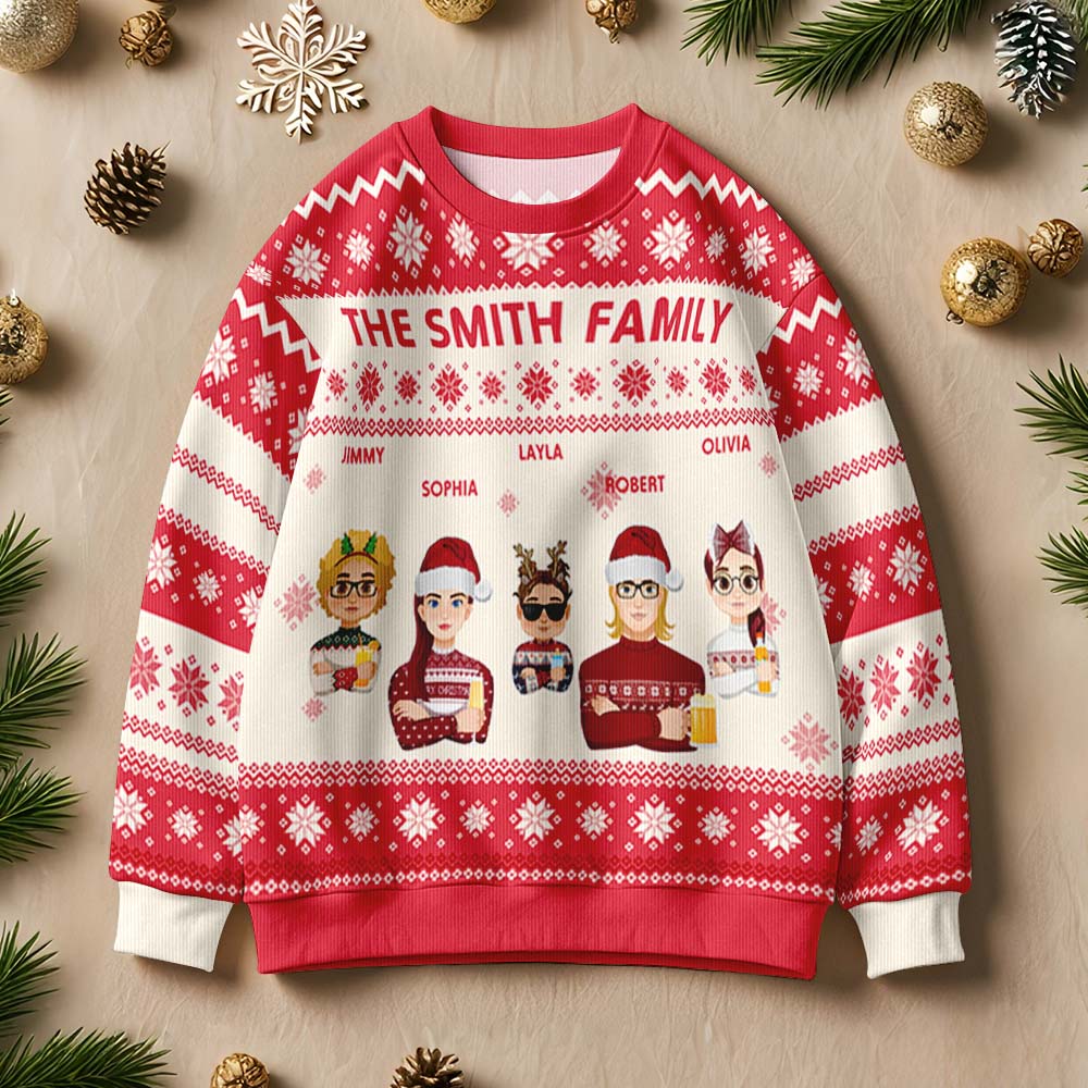Gepersonaliseerde Foute Kersttrui voor Volwassenen – Unisex Sweater