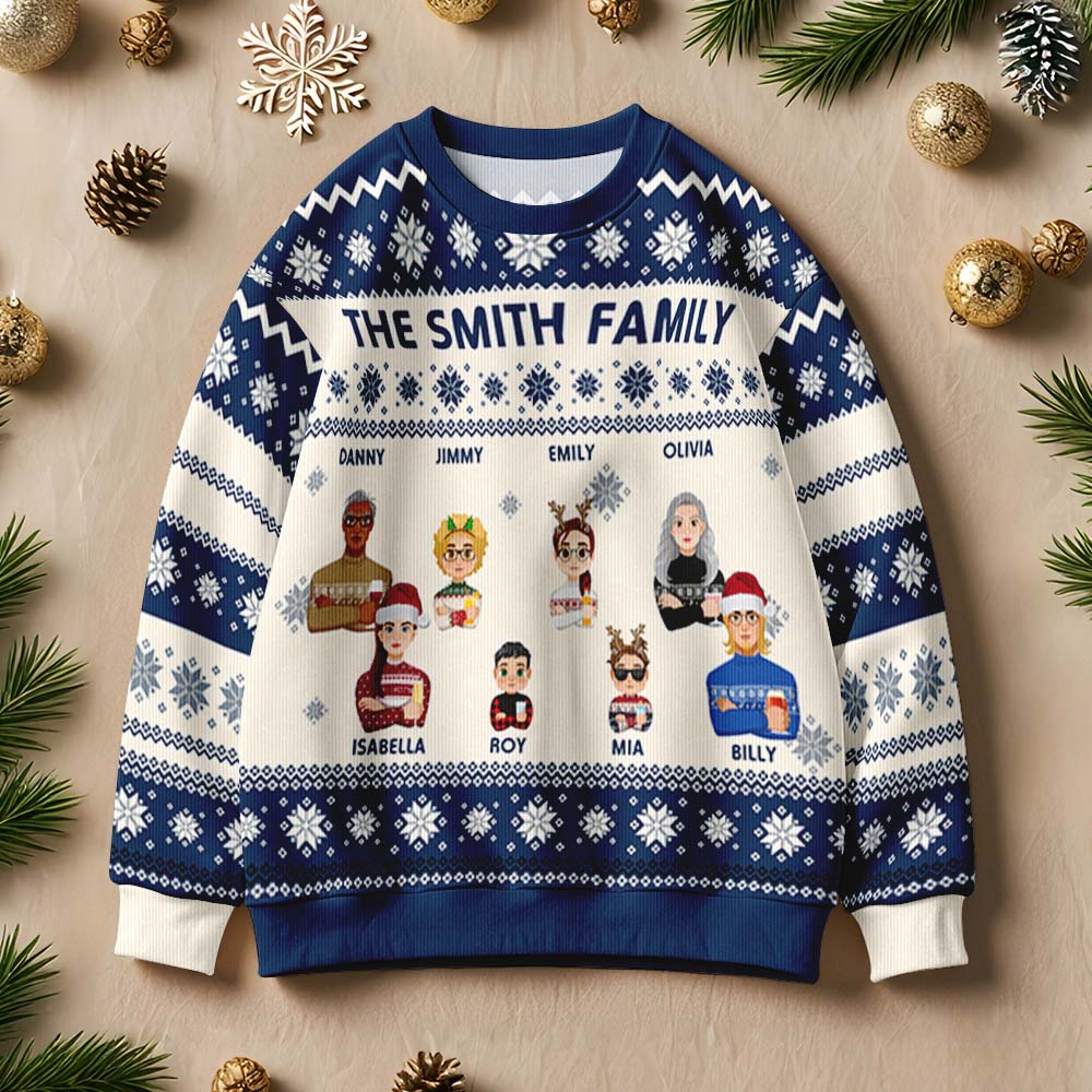 Gepersonaliseerde Foute Kersttrui voor Volwassenen – Unisex Sweater