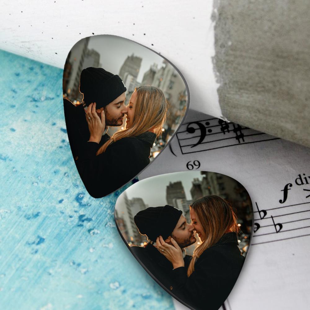 Gepersonaliseerde Gitaarplectrums Met Foto En Tekst – Set van 12