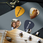 Gepersonaliseerde Gitaarplectrums met Code – Dubbelzijdig Gegraveerd & Bedrukt met Foto (12 stuks) Perfecte Kerstcadeaus