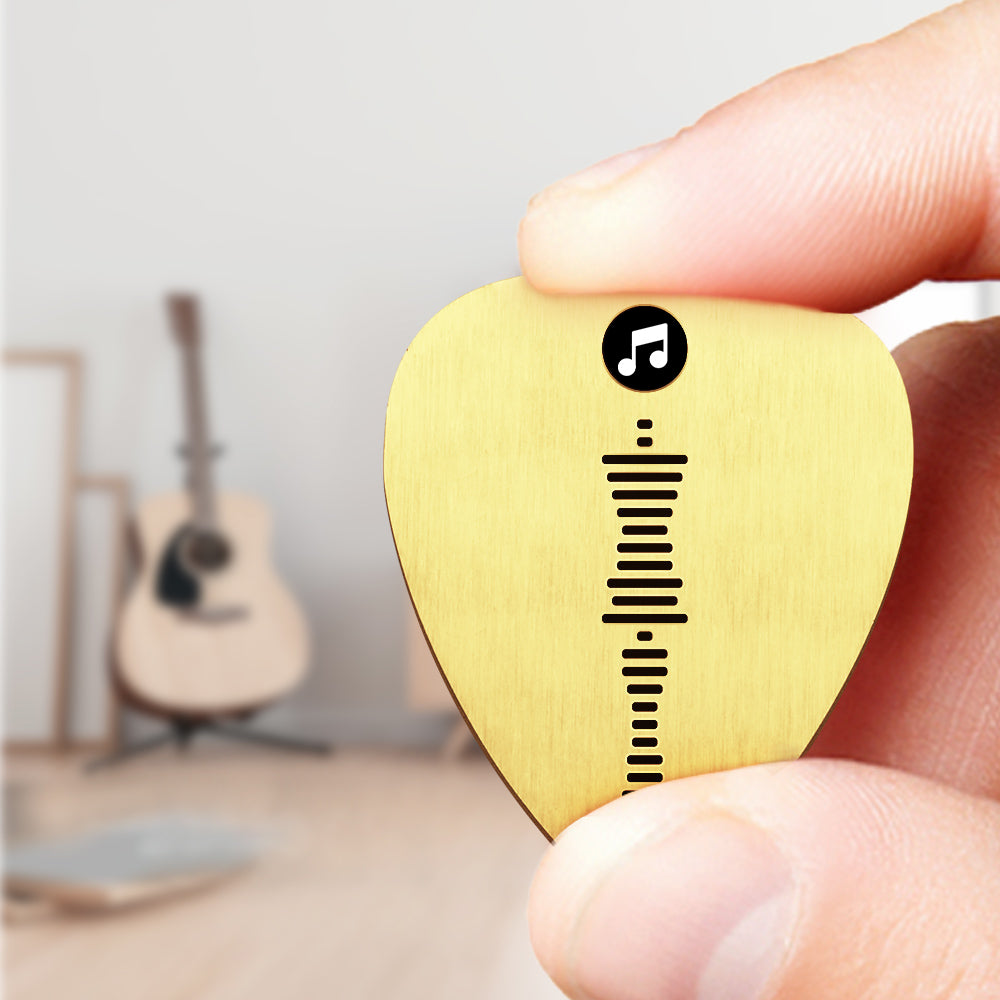 Gepersonaliseerde Gitaarplectrum met Muziekcode & Foto – Verkrijgbaar in 4 Kleuren