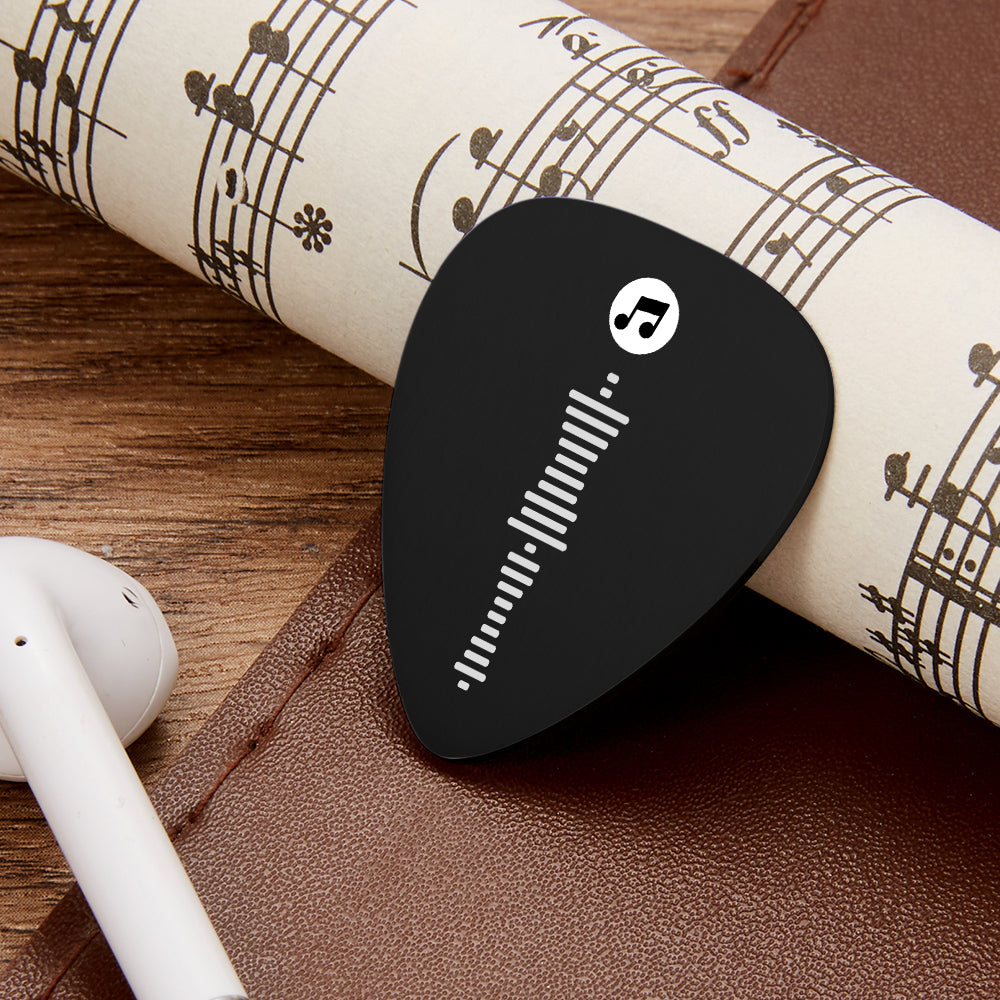 Gepersonaliseerde Gitaarplectrum met Muziekcode & Foto – Verkrijgbaar in 4 Kleuren