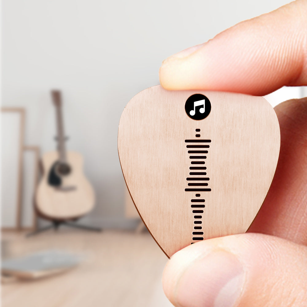 Gepersonaliseerde Gitaarplectrum met Muziekcode & Foto – Verkrijgbaar in 4 Kleuren