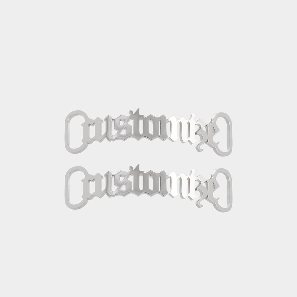 Gepersonaliseerde Metalen Schoenveter Charms met Naam | 2 stuks