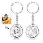 Gepersonaliseerde Fotokalender Sleutelhanger – Draaibare Datum, Perfect Cadeau voor Koppels & Jubilea
