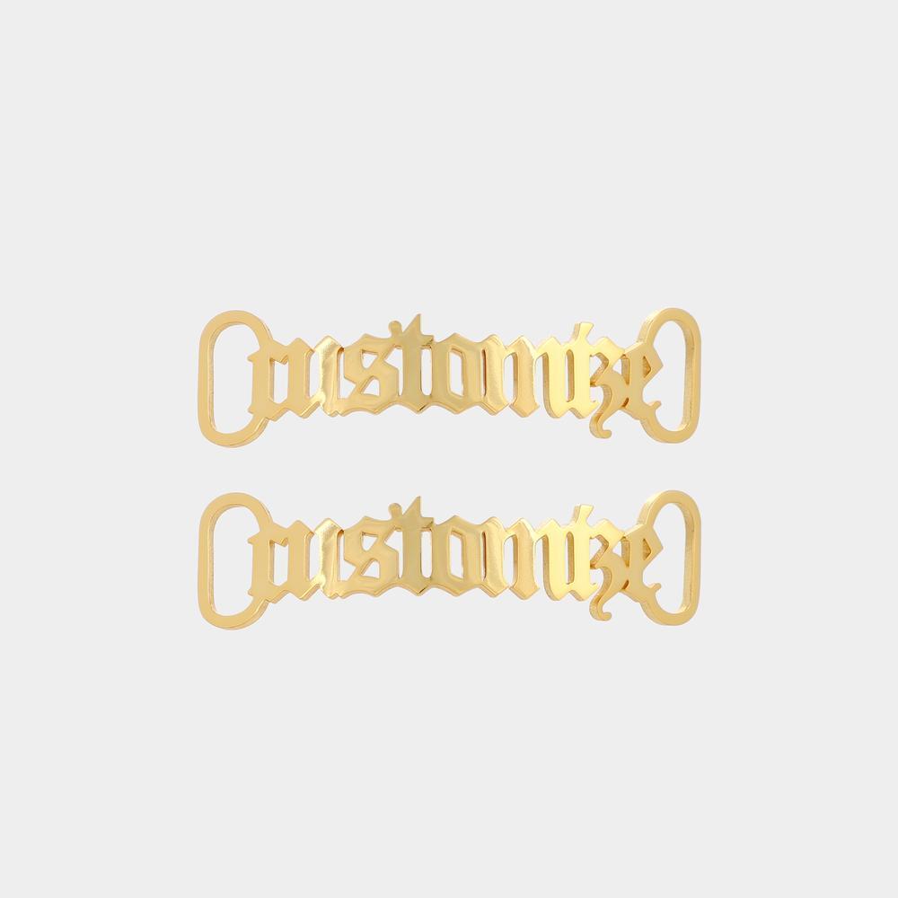 Gepersonaliseerde Metalen Schoenveter Charms met Naam | 2 stuks