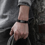 Heren Armband Zwart RVS – Gepersonaliseerd met Gravure