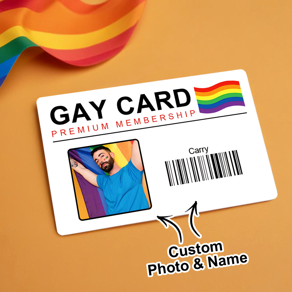 Uniek Gay Pride Aandenken, Perfect Cadeau voor LGBT Vrienden - Gepersonaliseerde Foto & Naam Wallet Card