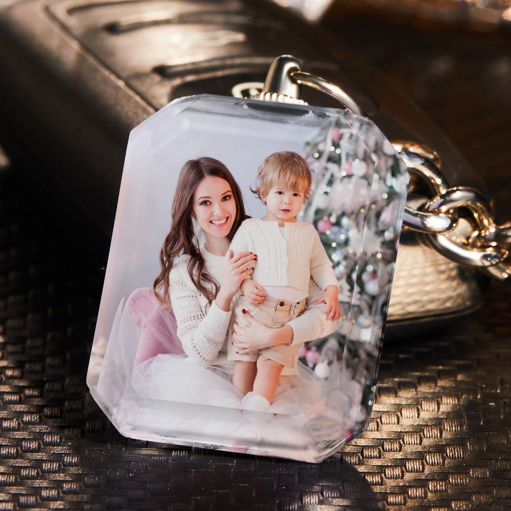 Kristallen Sleutelhanger met Foto – Gepersonaliseerd Cadeau