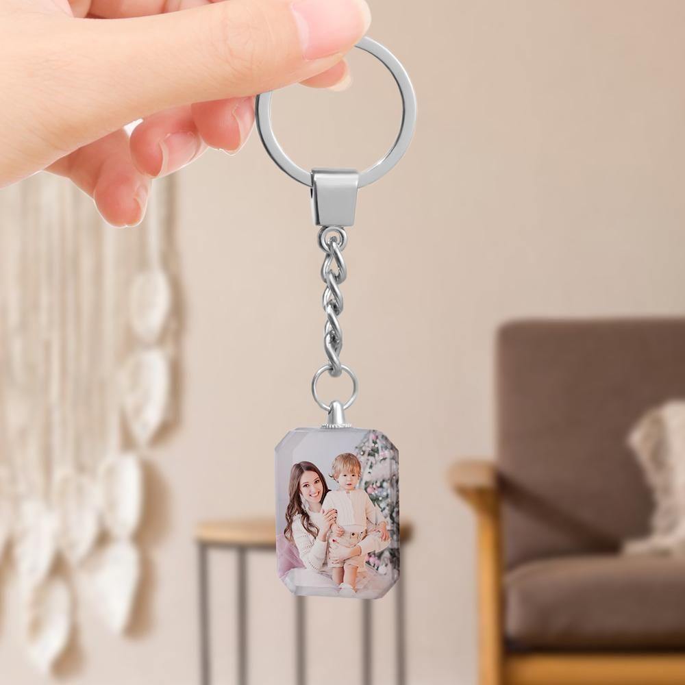 Kristallen Sleutelhanger met Foto – Gepersonaliseerd Cadeau