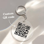 Gepersonaliseerde QR-code Sleutelhanger – Scanbare Spraak- of Tekstsleutelhanger, Uniek Cadeau voor Haar