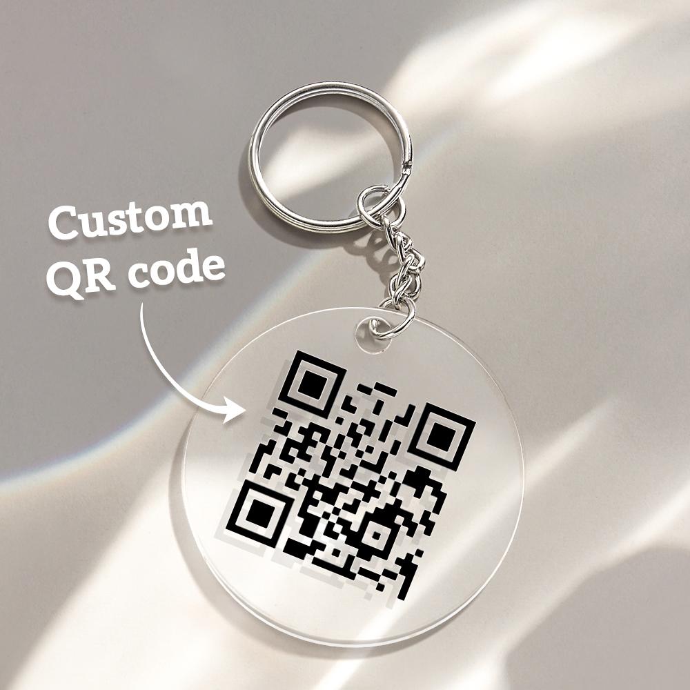 Gepersonaliseerde QR-code Sleutelhanger – Scanbare Spraak- of Tekstsleutelhanger, Uniek Cadeau voor Haar