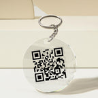 Gepersonaliseerde QR-code Sleutelhanger – Scanbare Spraak- of Tekstsleutelhanger, Uniek Cadeau voor Haar