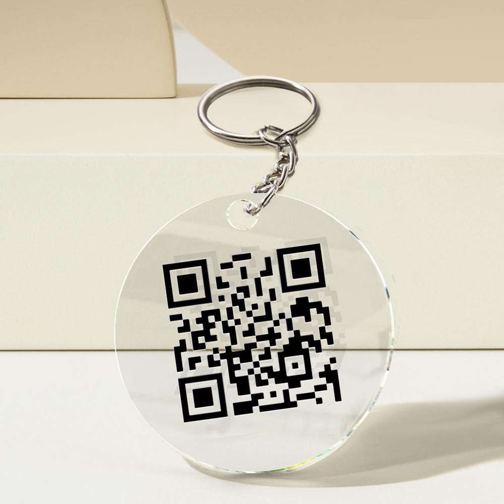 Gepersonaliseerde QR-code Sleutelhanger – Scanbare Spraak- of Tekstsleutelhanger, Uniek Cadeau voor Haar