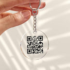 Gepersonaliseerde QR-code Sleutelhanger – Scanbare Spraak- of Tekstsleutelhanger, Uniek Cadeau voor Haar